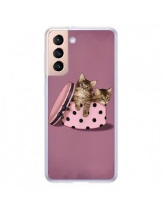 Coque Samsung Galaxy S21 Plus 5G Chaton Chat Kitten Boite...