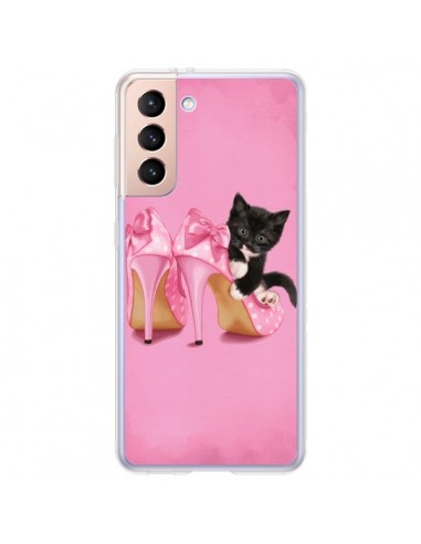 Coque Samsung Galaxy S21 Plus 5G Chaton Chat Noir Kitten Chaussure Shoes - Maryline Cazenave