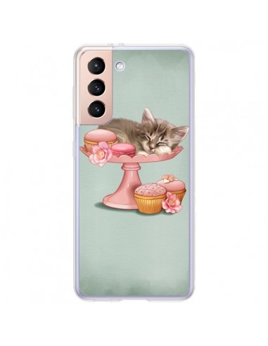 Coque Samsung Galaxy S21 Plus 5G Chaton Chat Kitten Cookies Cupcake - Maryline Cazenave