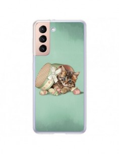Coque Samsung Galaxy S21 Plus 5G Chaton Chat Kitten Boite...