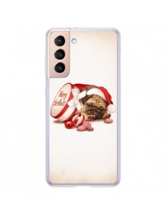 Coque Samsung Galaxy S21 Plus 5G Chien Dog Pere Noel...