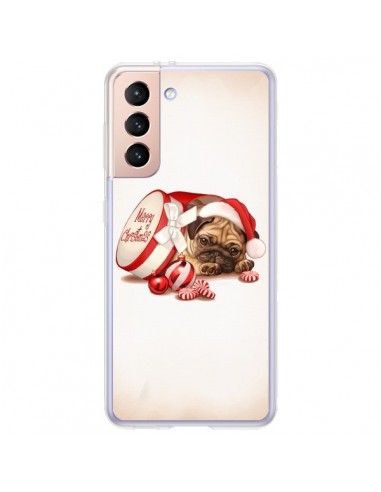 Coque Samsung Galaxy S21 Plus 5G Chien Dog Pere Noel Christmas Boite - Maryline Cazenave