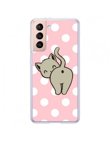 Coque Samsung Galaxy S21 Plus 5G Chat Chaton Pois - Maryline Cazenave