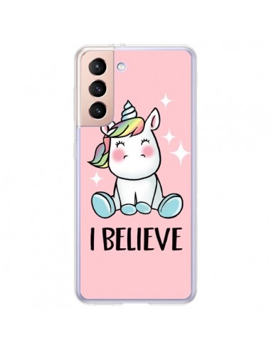 Coque Samsung Galaxy S21 Plus 5G Licorne I Believe - Maryline Cazenave