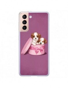 Coque Samsung Galaxy S21 Plus 5G Chien Dog Boite Noeud -...