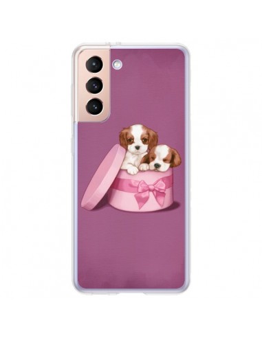 Coque Samsung Galaxy S21 Plus 5G Chien Dog Boite Noeud - Maryline Cazenave