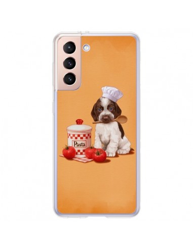 Coque Samsung Galaxy S21 Plus 5G Chien Dog Pates Pasta Cuisinier - Maryline Cazenave