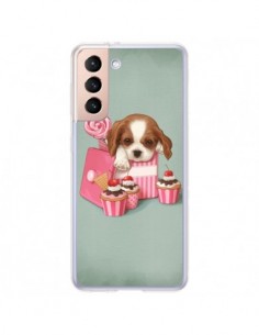 Coque Samsung Galaxy S21 Plus 5G Chien Dog Cupcake Gateau...
