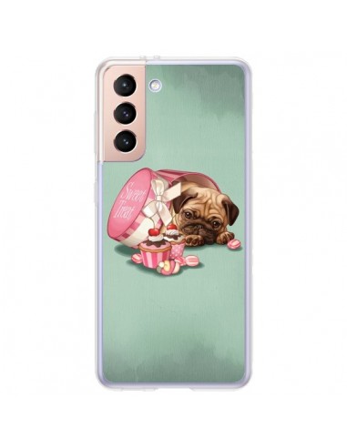 Coque Samsung Galaxy S21 Plus 5G Chien Dog Cupcakes Gateau Bonbon Boite - Maryline Cazenave
