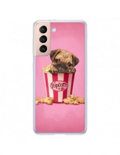 Coque Samsung Galaxy S21 Plus 5G Chien Dog Popcorn Film -...