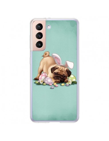 Coque Samsung Galaxy S21 Plus 5G Chien Dog Rabbit Lapin Pâques Easter - Maryline Cazenave