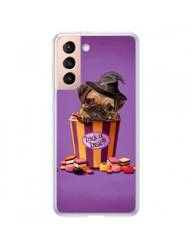 Coque Samsung Galaxy S21 Plus 5G Chien Dog Halloween Sorciere Bonbon - Maryline Cazenave