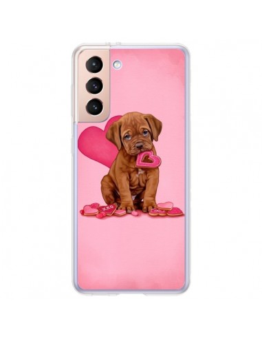 Coque Samsung Galaxy S21 Plus 5G Chien Dog Gateau Coeur Love - Maryline Cazenave