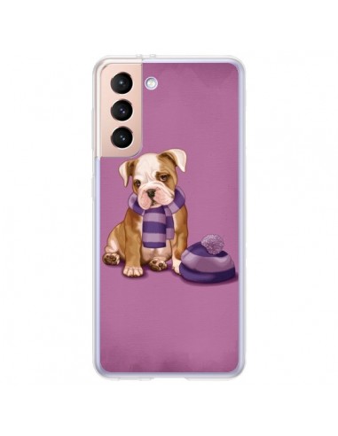 Coque Samsung Galaxy S21 Plus 5G Chien Dog Echarpe Bonnet Froid Hiver - Maryline Cazenave