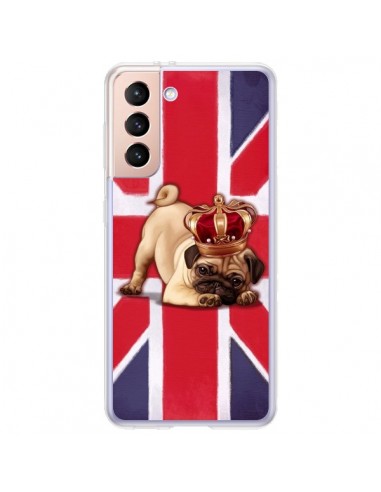 Coque Samsung Galaxy S21 Plus 5G Chien Dog Anglais UK British Queen King Roi Reine - Maryline Cazenave