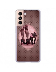 Coque Samsung Galaxy S21 Plus 5G Lady Jambes Chien Dog...