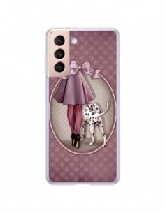 Coque Samsung Galaxy S21 Plus 5G Lady Chien Dog Dalmatien...