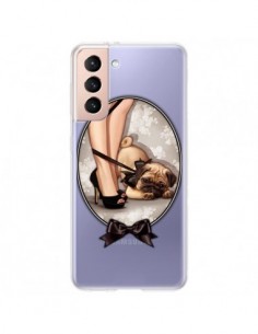 Coque Samsung Galaxy S21 Plus 5G Lady Jambes Chien...