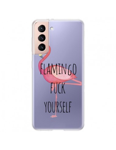 Coque Samsung Galaxy S21 Plus 5G Flamingo Fuck Transparente - Maryline Cazenave