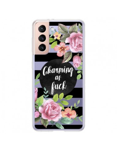 Coque Samsung Galaxy S21 Plus 5G Charming as Fuck Fleurs Transparente - Maryline Cazenave