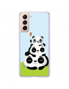 Coque Samsung Galaxy S21 Plus 5G Panda Famille - Maria...