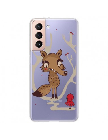 Coque Samsung Galaxy S21 Plus 5G Le Petit Chaperon Rouge Loup Hello Big Wolf Transparente - Maria Jose Da Luz