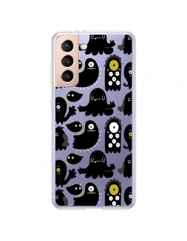 Coque Samsung Galaxy S21 Plus 5G Monsters Monstres Pattern Transparente - Maria Jose Da Luz