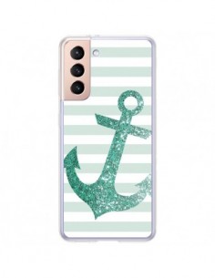 Coque Samsung Galaxy S21 Plus 5G Ancre Vert Navire -...