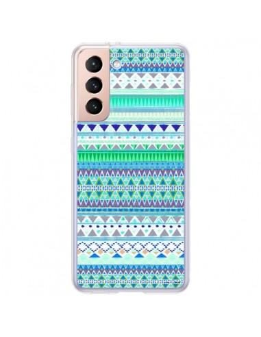 Coque Samsung Galaxy S21 Plus 5G Chenoa Bleu Azteque - Monica Martinez