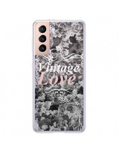 Coque Samsung Galaxy S21 Plus 5G Vintage Love Noir Flower - Monica Martinez