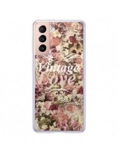 Coque Samsung Galaxy S21 Plus 5G Vintage Love Flower -...