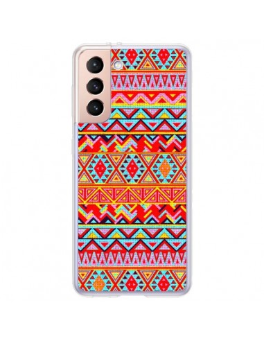 Coque Samsung Galaxy S21 Plus 5G India Style Pattern Bois Azteque - Maximilian San
