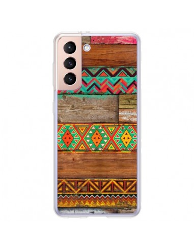 Coque Samsung Galaxy S21 Plus 5G Indian Wood Bois Azteque - Maximilian San