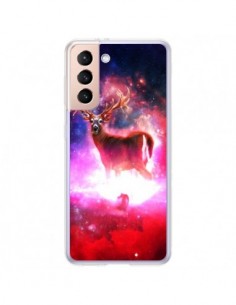 Coque Samsung Galaxy S21 Plus 5G Cosmic Deer Cerf Galaxy...