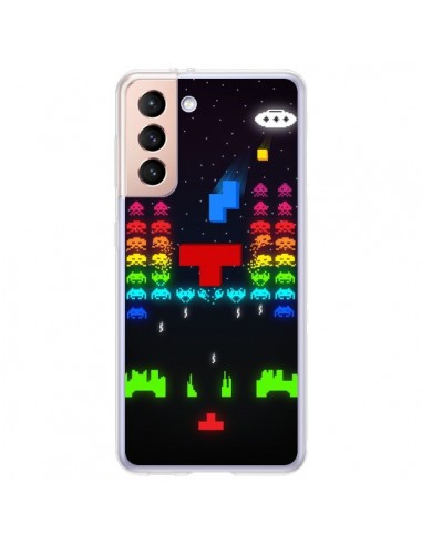 Coque Samsung Galaxy S21 Plus 5G Invatris Space Invaders Tetris Jeu - Maximilian San