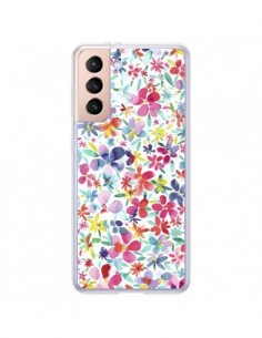 Coque Samsung Galaxy S21 Plus 5G Colorful Flowers Petals...