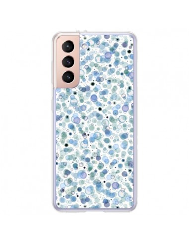 Coque Samsung Galaxy S21 Plus 5G Cosmic Bubbles Blue - Ninola Design