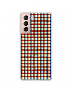 Coque Samsung Galaxy S21 Plus 5G Crossed Eyes Lines Red -...