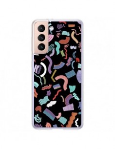 Coque Samsung Galaxy S21 Plus 5G Curly and Zigzag Stripes...