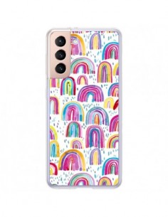 Coque Samsung Galaxy S21 Plus 5G Cute Watercolor Rainbows...