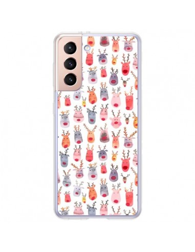 Coque Samsung Galaxy S21 Plus 5G Cute Winter Reindeers - Ninola Design