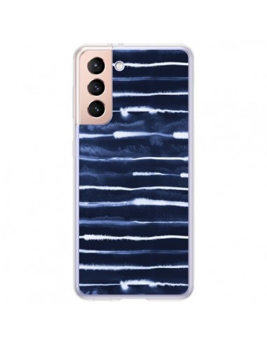 Coque Samsung Galaxy S21 Plus 5G Electric Lines Navy - Ninola Design