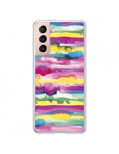 Coque Samsung Galaxy S21 Plus 5G Gingham Vichy Pink - Ninola Design