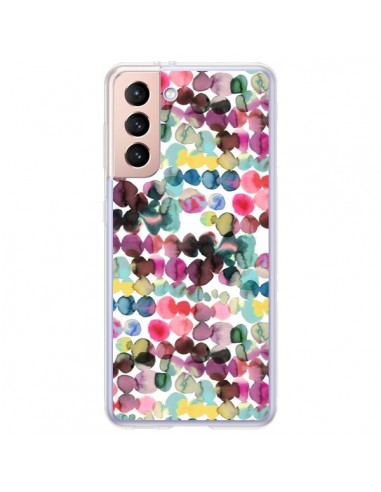 Coque Samsung Galaxy S21 Plus 5G Gradient Tropical Color Lines - Ninola Design