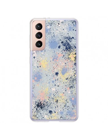 Coque Samsung Galaxy S21 Plus 5G Gradient Watercolor Lines Blue - Ninola Design