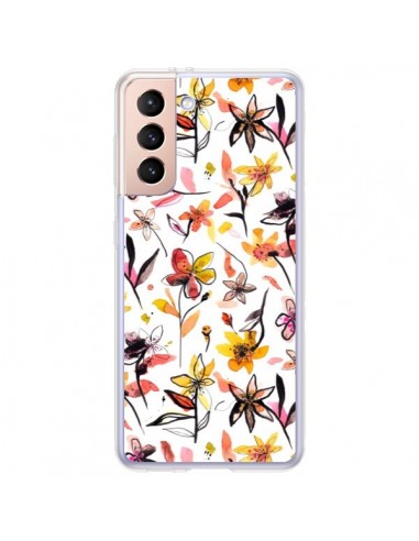 Coque Samsung Galaxy S21 Plus 5G Ink Bleeding Dots Pink - Ninola Design