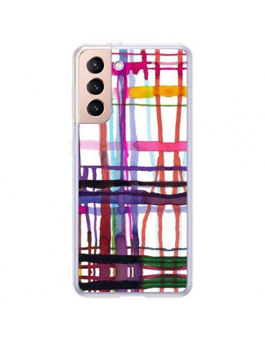 Coque Samsung Galaxy S21 Plus 5G Little Textured Dots Pink - Ninola Design