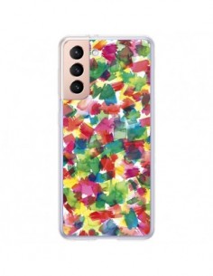 Coque Samsung Galaxy S21 Plus 5G Speckled Watercolor Blue...