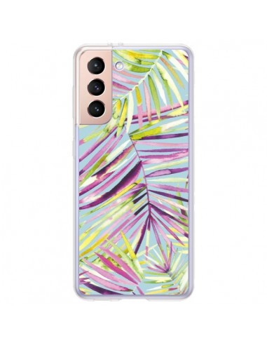 Coque Samsung Galaxy S21 Plus 5G Tropical Flowers Multicolored - Ninola Design