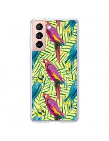 Coque Samsung Galaxy S21 Plus 5G Tropical Monstera Leaves Multicolored - Ninola Design